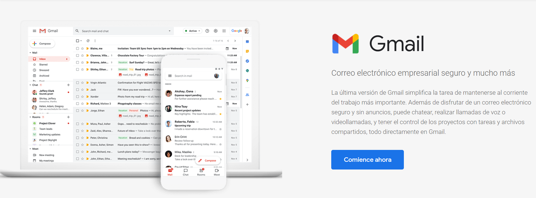 Imagen que muestra un Call to Action en una página de Gmail.