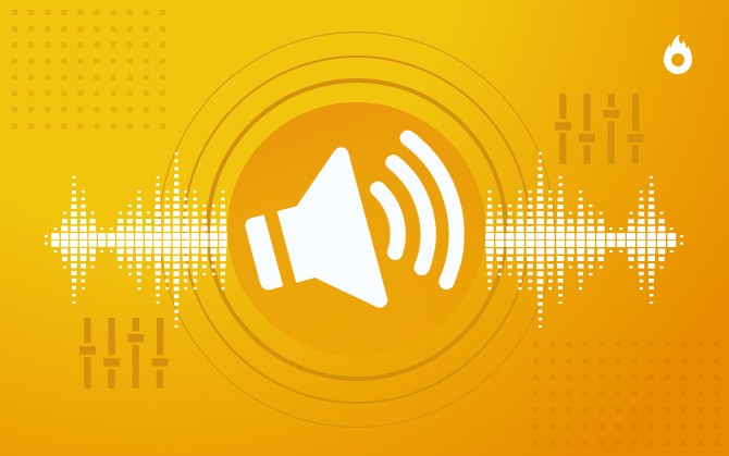 Audio quality – The image contains a circle in the center. Inside the circle is the illustration of a speaker and signs representing that it’s emitting sound. On the sides of the circle are horizontal lines representing audio frequency.